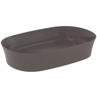 IDEAL STANDARD IPALYSS - Mísa 600x380x120 mm, břidlicově šedá, bez otvoru pro baterii, bez přepadu - Diamatec, prostorově úsporné umyvadlo #E1396V5 - břidlicově šedá