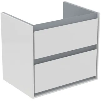 IDEAL STANDARD C.AIR - toaletní skříňka 580x409x517 mm v bílém lesku / světle šedém matu, 2 zásuvky - SoftClosing, předmontované #E1605KN - bílý lesk / světle šedý mat