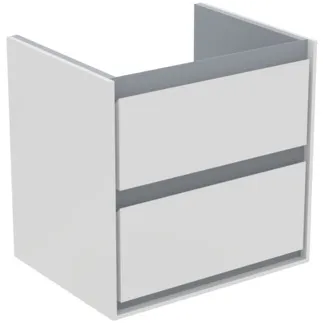 IDEAL STANDARD C.AIR - toaletní stolek 530x409x517 mm v bílém lesku / světle šedém matu, 2 zásuvky - SoftClosing, předmontovaný #E1606KN - bílý lesk / světle šedý mat