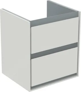 IDEAL STANDARD C.AIR - toaletní skříňka 430x402x517 mm v bílé lesklé / světle šedé matné barvě, 2 zásuvky - SoftClosing, předmontované #E1608KN - bílá lesklá / světle šedá matná