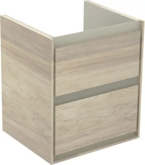 IDEAL STANDARD C.AIR - toaletní stolek 430x402x517 mm v dekoru světlé borovice, 2 zásuvky - SoftClosing, předmontovaný #E1608UK - dekor světlé borovice/hnědý matný