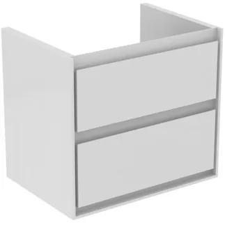 IDEAL STANDARD C.AIR - toaletní stolek 580x409x517 mm v bílém lesku / bílém matu, 2 zásuvky - SoftClosing, předmontovaný #E1605B2 - bílý lesk / bílý mat