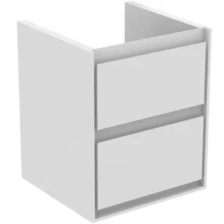 IDEAL STANDARD C.AIR - toaletní stolek 430x402x517 mm v bílém lesku / bílém matu, 2 zásuvky - SoftClosing, předmontovaný #E1608B2 - bílý lesk / bílý mat