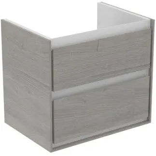 IDEAL STANDARD C.AIR - toaletní stolek 580x409x517 mm v dekoru dub šedý / bílý mat, 2 zásuvky - SoftClosing, předmontovaný #E1605PS - dekor dub šedý / bílý mat