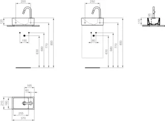 IDEAL STANDARD I.LIFE S - Balení umyvadla 370x210x120 mm, svislá vzdálenost od středu výpusti 126 mm, chrom, 6 l/min (3 bary), 1 otvor pro baterii, bez přepadu, bez výsuvného odpadu - Skrytý perlátor #E2129AA - Chrom, obrázek 2