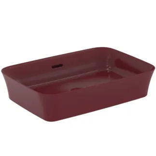 IDEAL STANDARD IPALYSS - Mísa 550x380x145 mm v granátovém jablku, bez otvoru pro baterii, s přepadem - Diamatec, prostorově úsporné umyvadlo #E2078V6 - granátové jablko