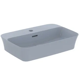 IDEAL STANDARD IPALYSS - Mísa 550x380x145 mm v práškové barvě, 1 otvor pro baterii, s přepadem - Diamatec, prostorově úsporné umyvadlo #E2077X8 - prášková modř