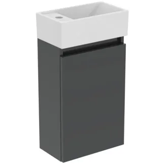 IDEAL STANDARD EUROVIT+ - Toaletní stolek 354x202x550 mm v šedé barvě, 1 dvířka - Bezúchytkový, SoftClosing, Úspora místa, Předmontovaný, Dřevo z udržitelných zdrojů #R0271TI, obrázek 3