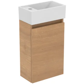 IDEAL STANDARD EUROVIT+ - nábytková sestava 370x210x670 mm v dubu Hamilton, 1 otvor pro baterii, bez přepadu, 1 dvířka - bez úchytky, SoftClosing #R0570Y8 - dub Hamilton