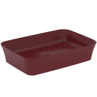 IDEAL STANDARD IPALYSS - Mísa 550x380x125 mm v granátovém jablku, bez otvoru pro baterii, bez přepadu - Diamatec, prostorově úsporné umyvadlo #E2076V6 - granátové jablko