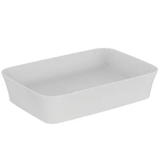 IDEAL STANDARD IPALYSS - Mísa 550x380x125 mm v bílé barvě, bez otvoru pro baterii, bez přepadu - Diamatec, prostorově úsporné umyvadlo, IdealPlus #E2076MA - Bílá (Alpine) s Ideal Plus
