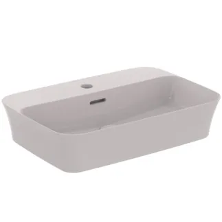 IDEAL STANDARD IPALYSS - Mísa 550x380x145 mm v betonově šedé barvě, 1 otvor pro baterii, s přepadem - Diamatec, prostorově úsporné umyvadlo #E2077V9 - betonově šedá barva