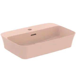 IDEAL STANDARD IPALYSS - Mísa 550x380x145 mm v nude barvě, 1 otvor pro baterii, s přepadem - Diamatec, prostorově úsporné umyvadlo #E2077V7 - Nude