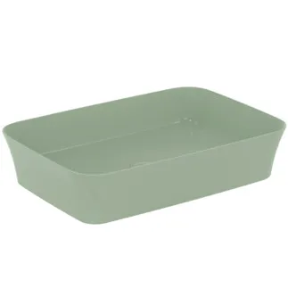 IDEAL STANDARD IPALYSS - Mísa 550x380x125 mm, šalvějově zelená, bez otvoru pro baterii, bez přepadu - Diamatec, prostorově úsporné umyvadlo #E2076X9 - šalvějově zelená
