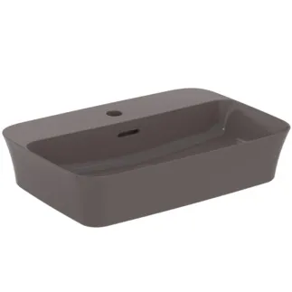 IDEAL STANDARD IPALYSS - Mísa 550x380x145 mm, břidlicově šedá, 1 otvor pro baterii, s přepadem - Diamatec, prostorově úsporné umyvadlo #E2077V5 - břidlicově šedá