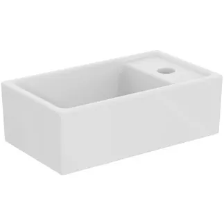 IDEAL STANDARD I.LIFE S - Umyvadlo s ručním oplachováním 370x210x120 mm v bílé lesklé barvě, 1 otvor pro baterii, bez přepadu - prostorově úsporné umyvadlo #E211201 - Bílá (Alpine)