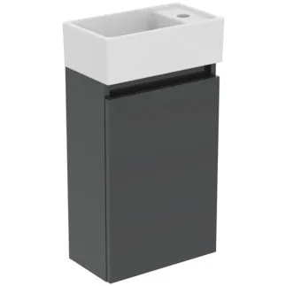 IDEAL STANDARD EUROVIT+ - Toaletní stolek 354x202x550 mm v šedé barvě, 1 dvířka - Bezúchytkový, SoftClosing, Úspora místa, Předmontovaný, Dřevo z udržitelných zdrojů #R0271TI, obrázek 4