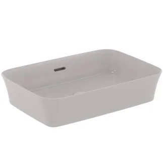 IDEAL STANDARD IPALYSS - Mísa 550x380x145 mm v betonově šedé barvě, bez otvoru pro baterii, s přepadem - Diamatec, prostorově úsporné umyvadlo #E2078V9 - betonově šedá barva
