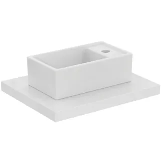 IDEAL STANDARD I.LIFE S - Umyvadlo s ručním oplachováním 370x210x120 mm v bílé lesklé barvě, 1 otvor pro baterii, bez přepadu - prostorově úsporné umyvadlo #E210901 - Bílá (Alpine)