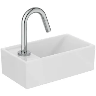 IDEAL STANDARD I.LIFE S - Balení umyvadla 370x210 mm, svislá vzdálenost od středu výpusti 126 mm, chrom, 6 l/min (3 bary), 1 otvor pro baterii, bez přepadu, bez výsuvného odpadu - Skrytý perlátor #E2134AA - chrom