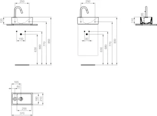IDEAL STANDARD I.LIFE S - Balení umyvadla 370x210 mm, svislá vzdálenost od středu výpusti 126 mm, chrom, 6 l/min (3 bary), 1 otvor pro baterii, bez přepadu, bez výsuvného odpadu - Skrytý perlátor #E2134AA - chrom, obrázek 2