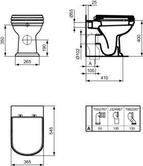 IDEAL STANDARD CALLA - Sendvičové sedátko 365x430x50 mm v bílém lesku - SoftClosing WC #E251801 - Bílá (Alpine), obrázek 9