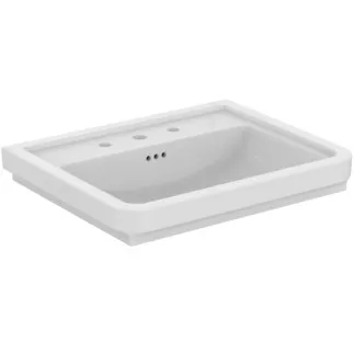 IDEAL STANDARD CALLA - Nábytkové umyvadlo 665x540x175 mm v bílém lesku, 3 otvory pro baterii, s přepadem #E224001 - Bílá (Alpine)
