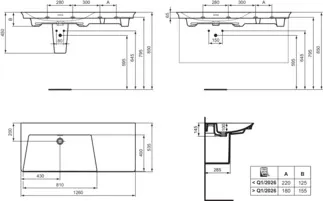 IDEAL STANDARD LDV - Nábytkové umyvadlo 1260x535x145 mm v bílém lesku, bez otvoru pro baterii, s přepadem #E270601 - Bílá (Alpine), obrázek 5