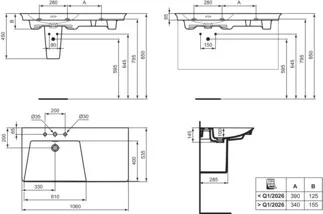 IDEAL STANDARD LDV - Nábytkové umyvadlo 1060x535x145 mm v bílé barvě, 3 otvory pro baterii, s přepadem - IdealPlus #E2678MA - Bílá (Alpine) s Ideal Plus, obrázek 5