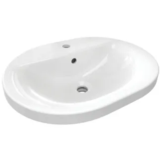 IDEAL STANDARD CONNECT - Vestavné umyvadlo 550x430x175 mm v bílém lesku, 1 otvor pro baterii, s přepadem #E503901 - Bílá (Alpine)