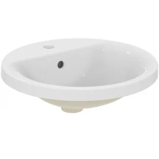 IDEAL STANDARD CONNECT - Vestavné umyvadlo 480x480x175 mm v bílém lesku, 1 otvor pro baterii, s přepadem #E504201 - Bílá (Alpine)