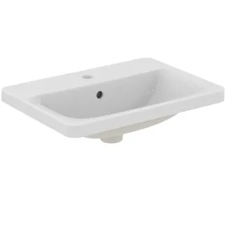 IDEAL STANDARD CONNECT - Vestavné umyvadlo 580x420x175 mm v bílém lesku, 1 otvor pro baterii, s přepadem #E504401 - Bílá (Alpine)