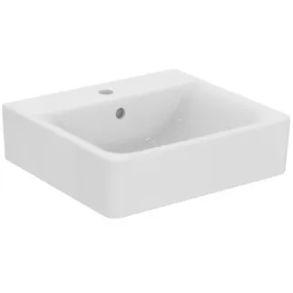 IDEAL STANDARD CONNECT - Umyvadlo 500x460x175 mm v bílém lesku, 1 otvor pro baterii, s přepadem #E713801 - Bílá (Alpine)