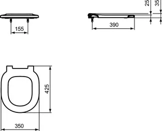 IDEAL STANDARD CONCEPT FREEDOM - Sedací kruh 350x425x35 mm v bílé lesklé barvě #E822601 - Bílá (Alpine), obrázek 6
