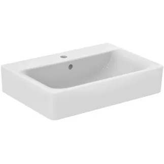 IDEAL STANDARD CONNECT - Umyvadlo 650x460x175 mm v bílé barvě, 1 otvor pro baterii, s přepadem - IdealPlus #E7729MA - Bílá (Alpine) s Ideal Plus