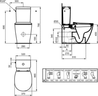 IDEAL STANDARD CONNECT - splachovací nádržka na WC 320x175x380 mm, mechanická v bílé barvě - IdealPlus #E7971MA - Bílá (Alpine) s Ideal Plus, obrázek 8