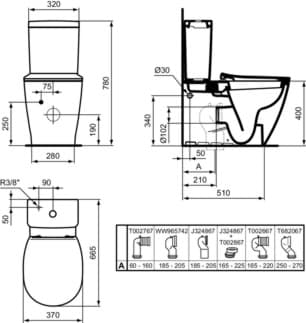 IDEAL STANDARD CONNECT - splachovací nádržka na WC 320x175x380 mm, mechanická v bílé barvě - IdealPlus #E7970MA - Bílá (Alpine) s Ideal Plus, obrázek 7