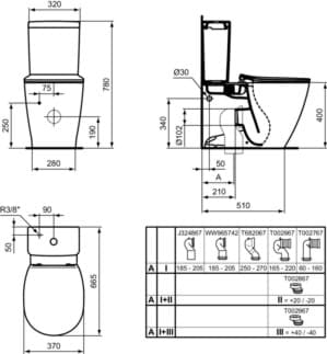 IDEAL STANDARD CONNECT - splachovací nádržka na WC 320x175x380 mm, mechanická v bílé barvě - IdealPlus #E7970MA - Bílá (Alpine) s Ideal Plus, obrázek 5