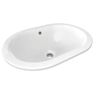 IDEAL STANDARD CONNECT - Podumyvadlo 550x380x175 mm v bílé lesklé barvě, bez otvoru pro baterii, s přepadem - prostorově úsporné umyvadlo #E504801 - Bílá (Alpine)