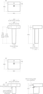 IDEAL STANDARD CONNECT - Nástěnný sloupek 195x278x340 mm v bílém lesku #E711301 - Bílá (Alpská), obrázek 7