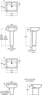 IDEAL STANDARD CONNECT - Nástěnný sloupek 195x278x340 mm v bílém lesku #E711301 - Bílá (Alpská), obrázek 5