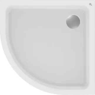 IDEAL STANDARD HOTLINE - Čtvrtkruhová sprchová vanička 800x800x80 mm, bílá lesklá, bez výsuvného odpadu - rohový model, odolná proti detergentům, odolná proti světlu #K277901 - Bílá (Alpine)