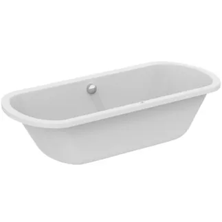 IDEAL STANDARD HOTLINE - Oválná vana 1800x800x465 mm, bílá lesklá, bez otvoru pro baterii, s přepadem, bez výsuvného odpadu - odolná proti detergentům, odolná proti světlu #K275601 - Bílá (Alpine)
