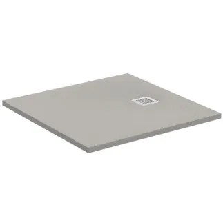 IDEAL STANDARD ULTRA FLAT S - Obdélníková sprchová vanička 1000x1000x30 mm v křemenné šedé barvě, bez výsuvného odpadu - Antibakteriální, Protiskluzový povrch, Bezbariérová, podle DIN 18040, Lze řezat na míru, Opravitelná, výška 30 mm #K8216FS - Křemenná šedá