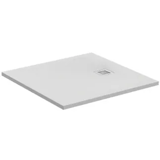 IDEAL STANDARD ULTRA FLAT S - Čtvercová sprchová vanička 900x900x30 mm v kararské bílé barvě, bez výsuvného odpadu - antibakteriální, protiskluzový povrch, bezbariérová, v souladu s DIN 18040, možnost řezání na míru, opravitelná, výška 30 mm #K8215FR - kararská bílá