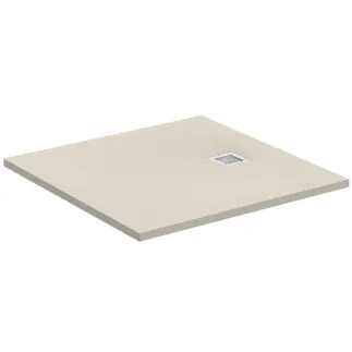 IDEAL STANDARD ULTRA FLAT S - Čtvercová sprchová vanička 900x900x30 mm z pískovce, bez výsuvného odpadu - antibakteriální, protiskluzový povrch, bezbariérová, v souladu s DIN 18040, možnost řezání na míru, opravitelná, výška 30 mm #K8215FT - pískovec