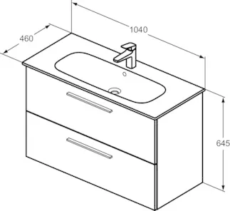 IDEAL STANDARD I.LIFE A - Toaletní stolek 1040x460x645 mm v bílé barvě, 2 zásuvky - SoftClosing, Předmontováno, Dřevo z udržitelných zdrojů #K8745DU - Bílá, obrázek 4
