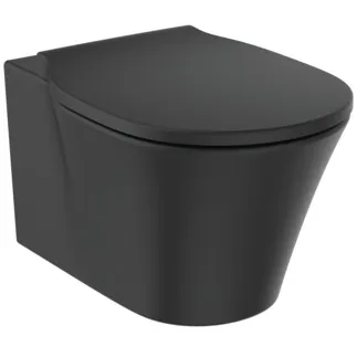 IDEAL STANDARD CONNECT AIR - Závěsný WC balíček 365x545x390 mm v černém saténovém provedení, plné splachování CL1 4,5 - 6 l/min, horizontální odtok - CL1, CL2, technologie splachování AquaBlade, SoftClosing WC #K8768V3 - Black