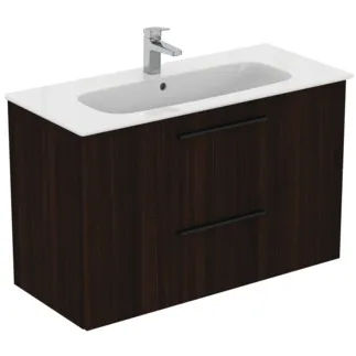 IDEAL STANDARD I.LIFE A - Toaletní stolek 1040x460x645 mm v barvě kávový dub, 2 zásuvky - SoftClosing, Předmontováno, Dřevo z udržitelných zdrojů #K8746NW - Kávový dub