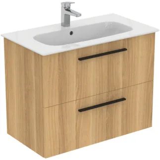 IDEAL STANDARD I.LIFE A - Toaletní stolek 840x460x645 mm, dub Hamilton, 2 zásuvky - SoftClosing, Předmontováno, Dřevo z udržitelných zdrojů #K8744NX - Přírodní dub